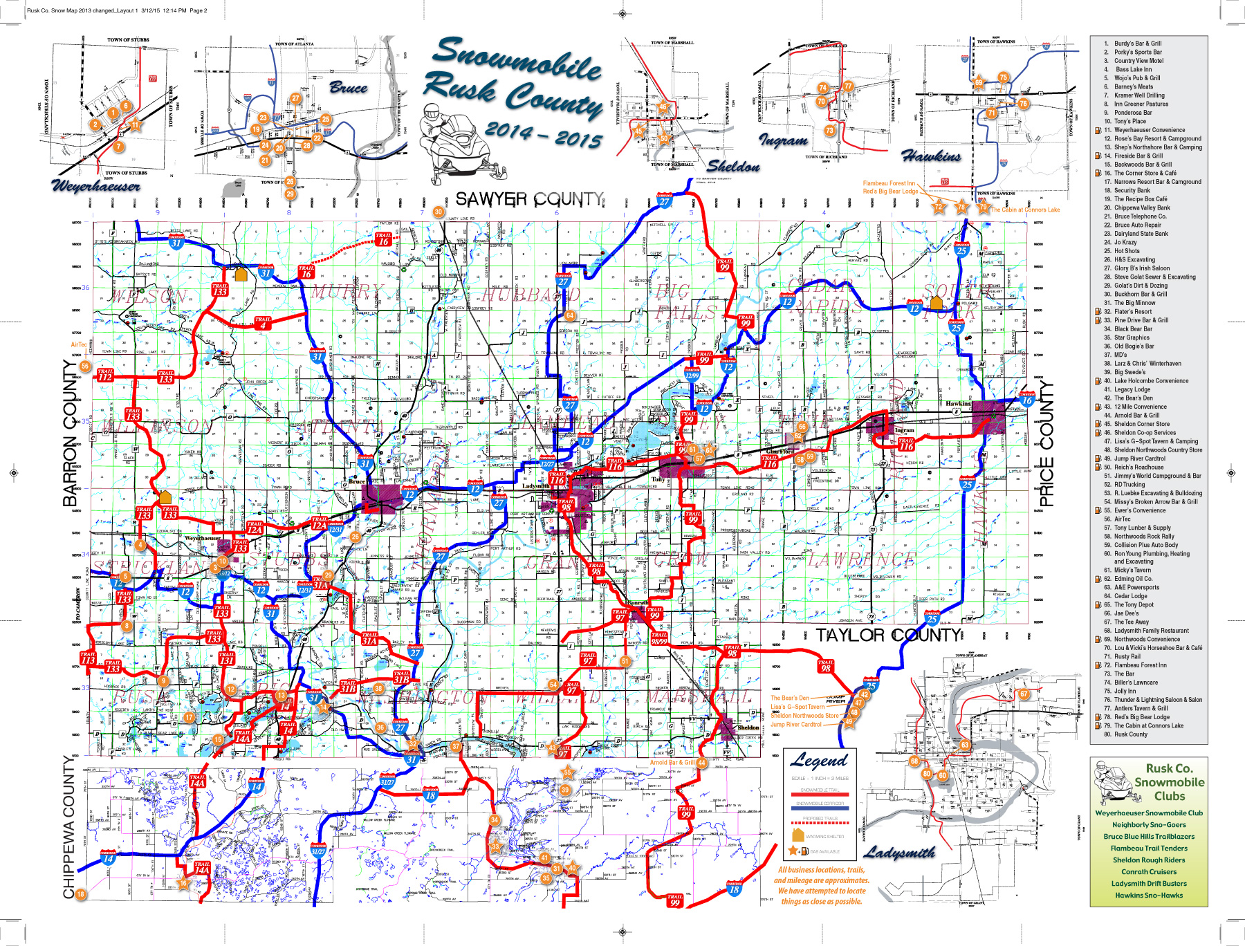 Vilas County Snowmobile Trails Map - Maps Model Online